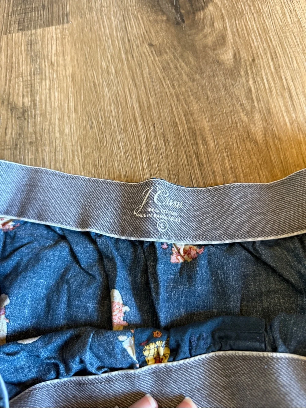 J. Crew Navy Cotton Boxer Shorts with Dog Motif